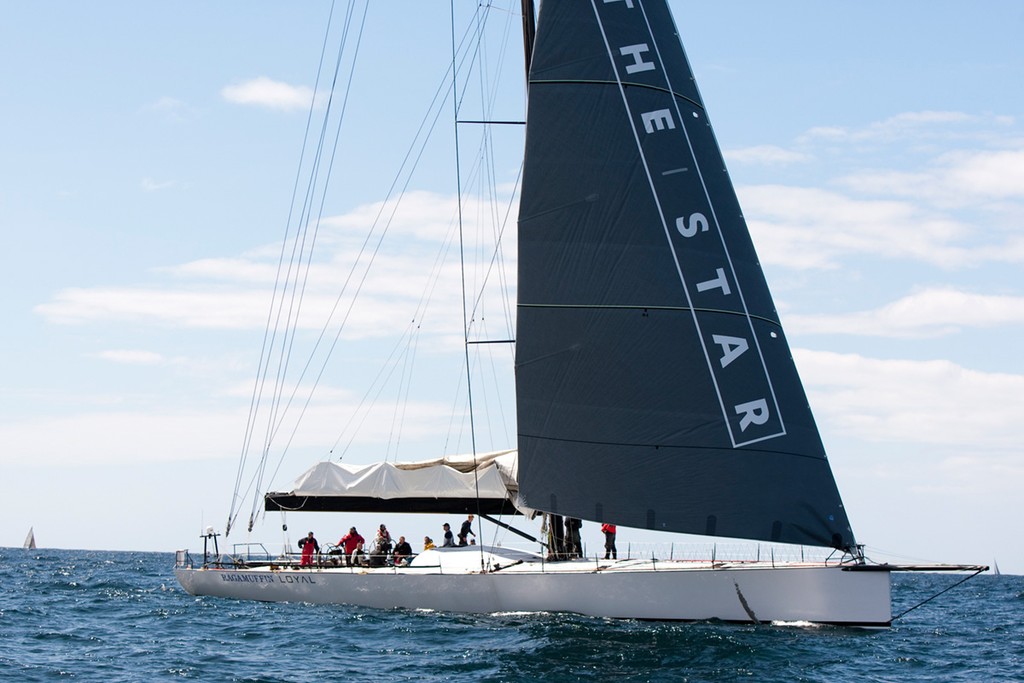 Ragamuffin Loyal limped home under headsail after a pin felt out of the port runner block as they gybed to round Cabbage Tree Island - Cabbage Tree Island Yacht Race 2012 © www.SailPix.com.au http://www.SailPix.com.au